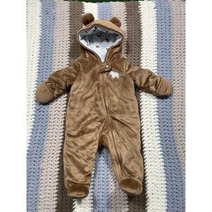 Simple Joys by Carter’s Brown Bear Fleece Bunting Suit 0-3 Months